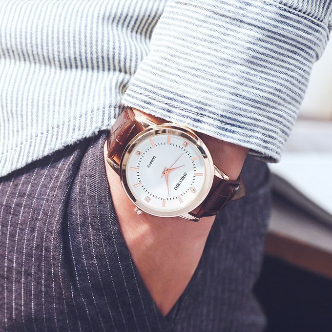 Mode Ensemble Montre De Couple - 2PCS - Marron – Image 9