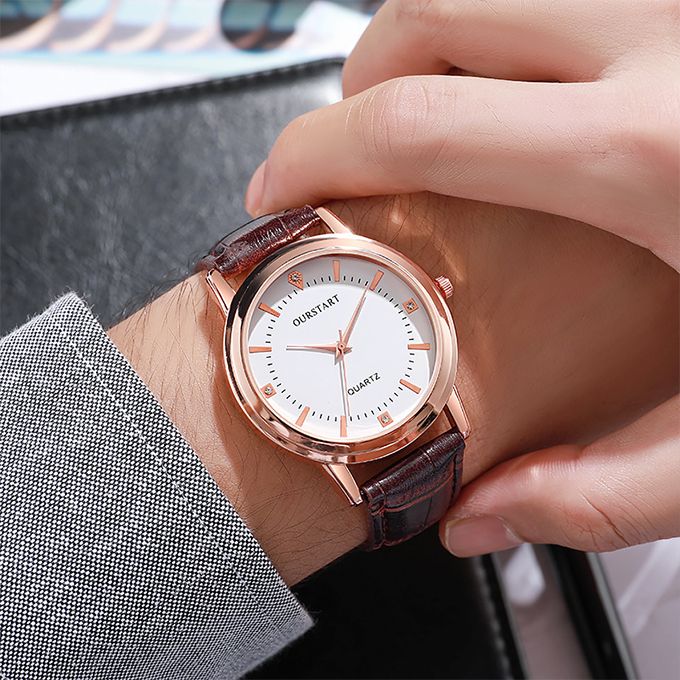 Mode Ensemble Montre De Couple - 2PCS - Marron – Image 7