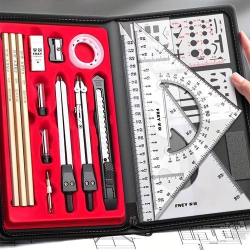 23pcs Ensemble D'outils De Dessin Mécanique, Papeterie De Dessin De Construction Technique – Image 8