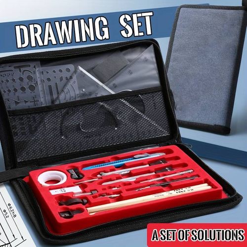 23pcs Ensemble D'outils De Dessin Mécanique, Papeterie De Dessin De Construction Technique – Image 7