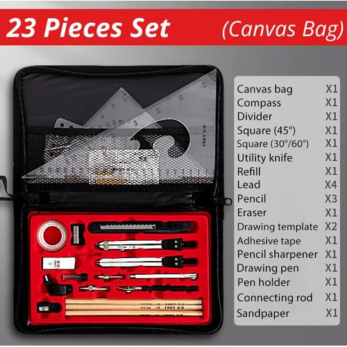 23pcs Ensemble D'outils De Dessin Mécanique, Papeterie De Dessin De Construction Technique – Image 6