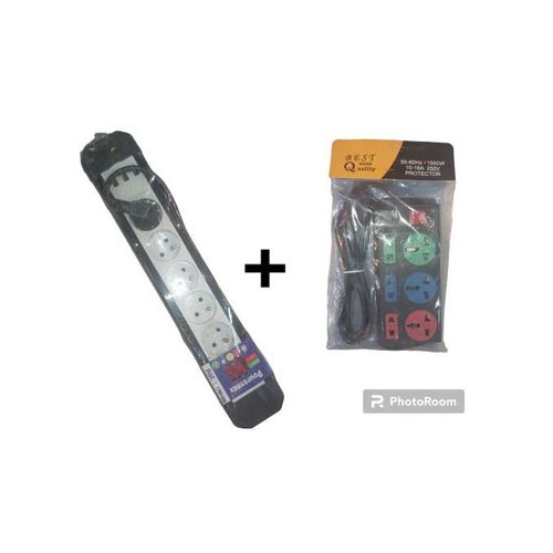 PARTAGEZ CE PRODUIT Multiprise Ralonge 5 Prise+3 Port USB Et 6 Prises , Lots De 2 – Image 2