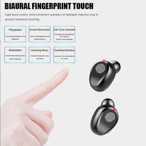 F9 - Écouteur Sans Fil - Bluetooth 5.3 - Noir – Image 4