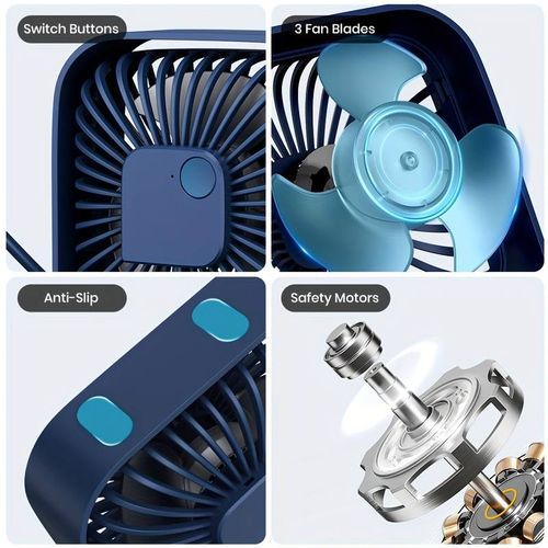 Mini ventilateur de table 28 cm noir 3 vitesses