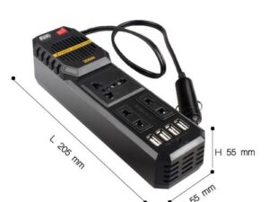 Onduleur De Voiture Convertisseur D'inverseur De Puissance De Voiture à 4000W 12V à 220V - Noir