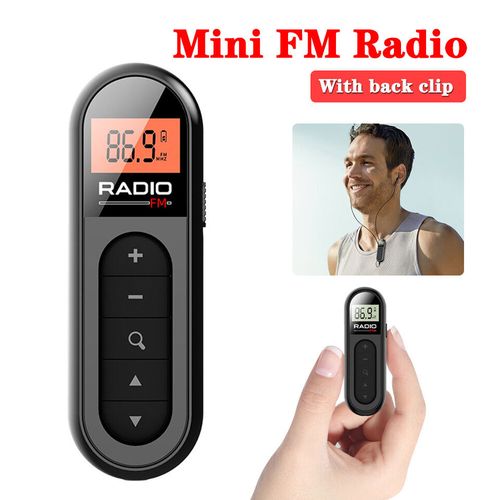 Mini Radio FM Portable Avec écran LCD - Noir – Image 9