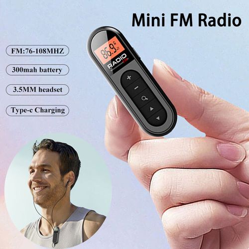 Mini Radio FM Portable Avec écran LCD - Noir – Image 8