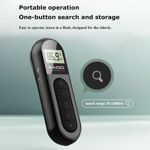 Mini Radio FM Portable Avec écran LCD - Noir