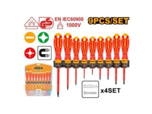 Ingco JEU DE 9 TOURNEVIS ISOLES 1000V,VDE+GS / HKISD0908