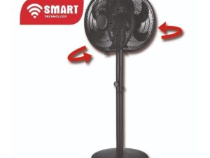 SMART TECHNOLOGY Ventilateur sur Pied Double Tête 16’’ STV-D1655TRC – Noir – 5 Pales – Télécommande – 3 Vitesses – 120W –