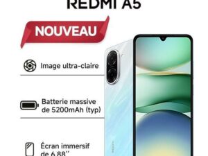 Xiaomi Redmi A5 - 6.88" - 2SIM - 4G - 8/32 Mpx - 3/64 Go - Noir - Garantie 12 Mois