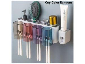 Porte-brosse à Dents De Salle De Bain, Avec Distributeur De Dentifrice, D'étagère De Salle De Bain