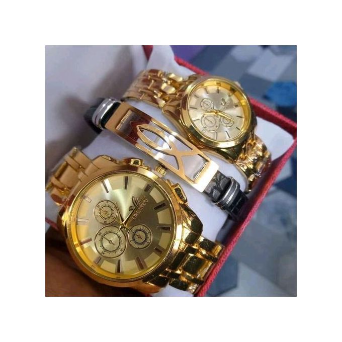 Orlando Ensemble Montres Couple - OR +BRACELET