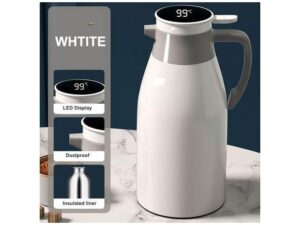 Thermos Pot Domestique Intelligent Affichage Numérique Presse Type - 2L - Blanc