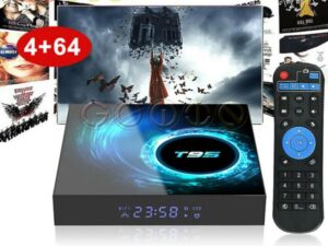 TV Box T95 - Android 10 - 4 Go - 64 Go - 2.4G / 5G Double Bande WIFI / 3D / 6K / H.265 / BT 5.0 - Noir