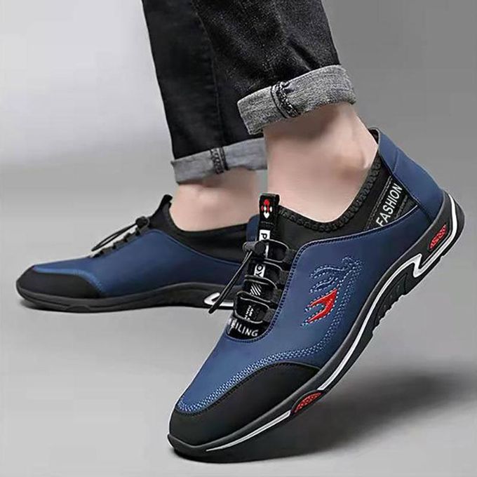 AIDAILU Chaussures Mocassins Pour Hommes PU - Bleu – Image 3