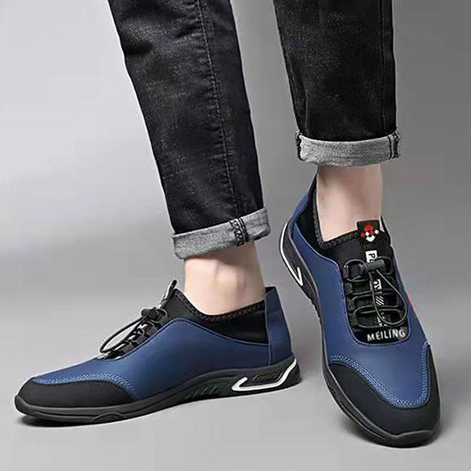 AIDAILU Chaussures Mocassins Pour Hommes PU - Bleu – Image 4