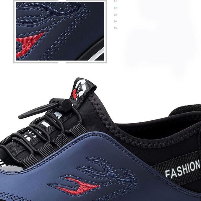 AIDAILU Chaussures Mocassins Pour Hommes PU - Bleu – Image 7
