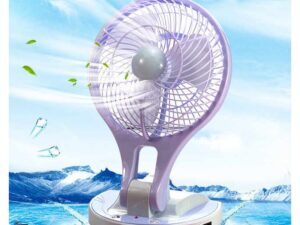 Ventilateur Rechargeable à Veilleuse - Bleu