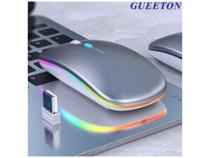 GUEETON Souris sans fil ultra-mince 2.4G Bluetooth