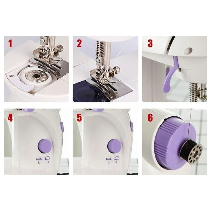 Machine A Coudre électrique - Portable - 12 Points Différents - Mini Machine A Coudre - Couture Semi-automatique, Points Utiles, élastiques Et Décoratifs, Multifonction (202 -Lampe) – Image 7