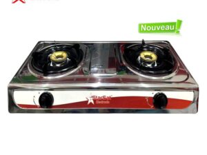 Starsat Starsat Rechaud à Gaz - cuisinière à Gaz - 2 Feux inox - Automatique - gris