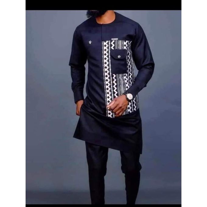 Ensemble Tunique Homme Manche Longue De Couleur Noir