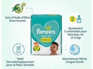 Pampers Baby Dry - Bébé Taille 2 - 32 Couches